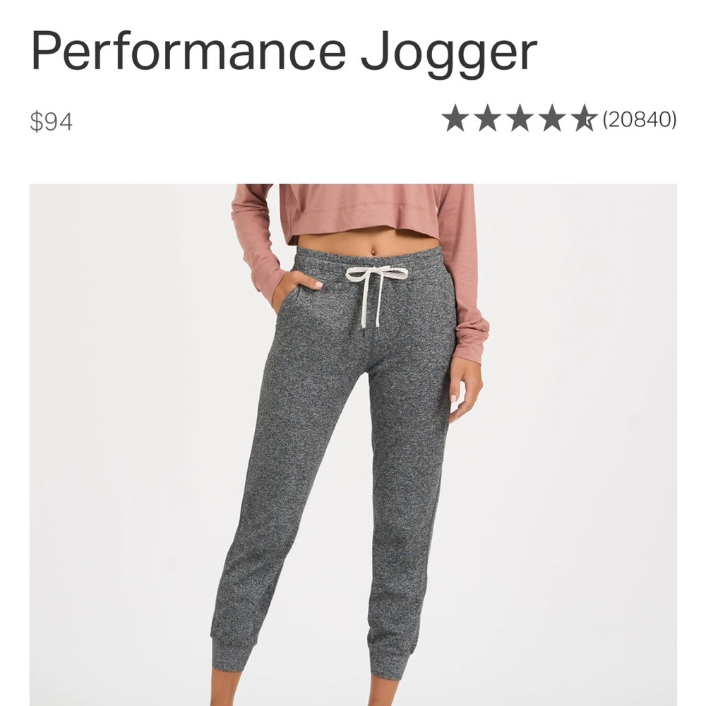 Vuori size S speckled gray Performance cropped joggers